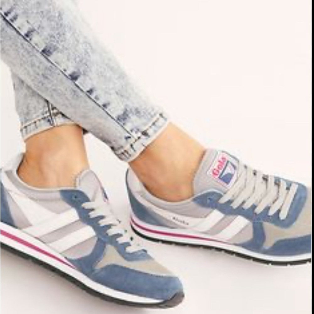 Gola Classics Women’s Dayton Sneakers. Light Grey, Baltic and White